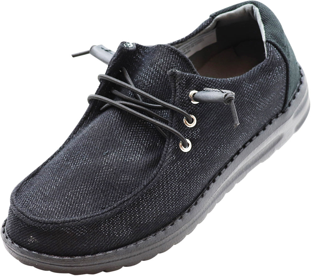 Norty - Boy's and Girl's Lightweight Loafer Slip On Lace Up Casual Boat Shoe