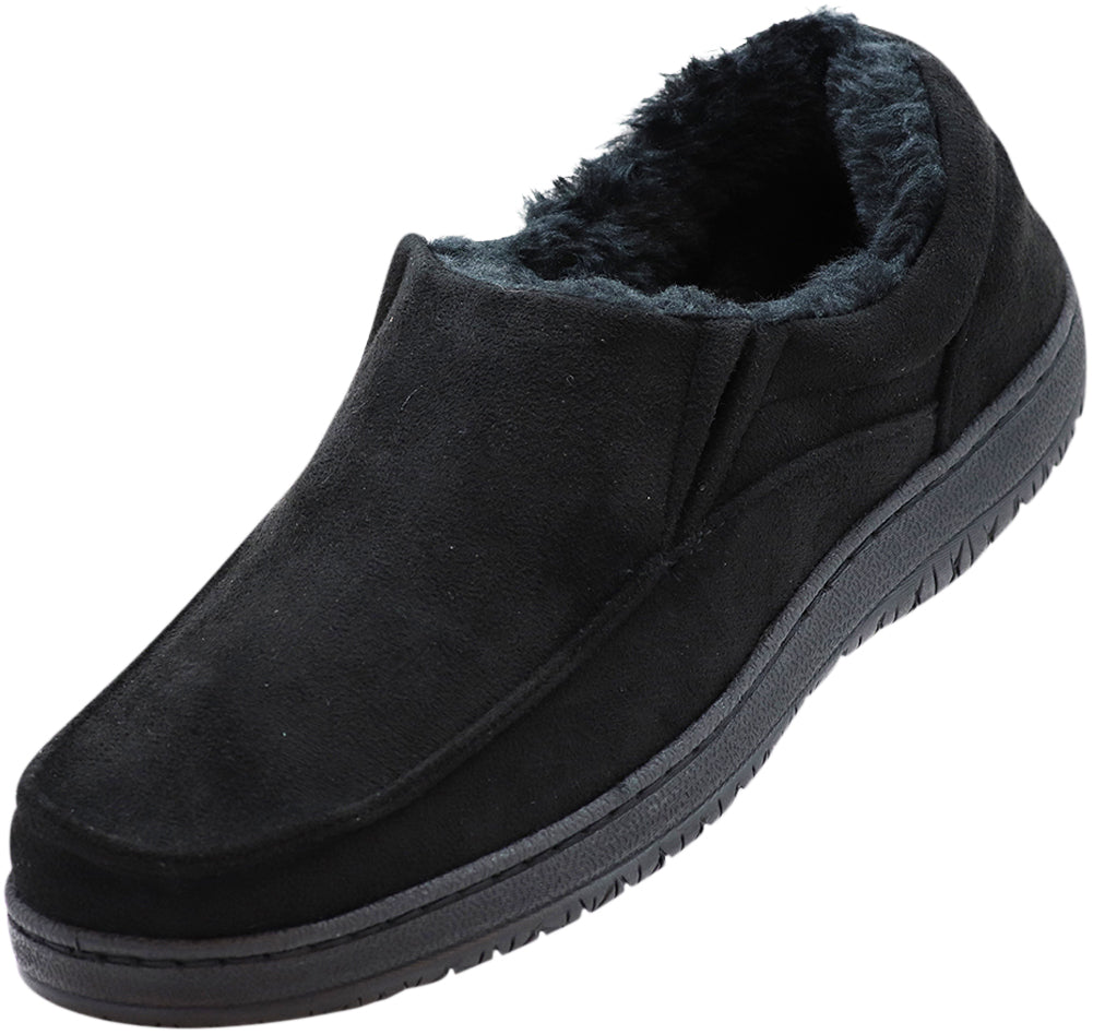 Norty Men's Faux Suede Twin Gore & Clog Slipper with Indoor Outdoor Sole