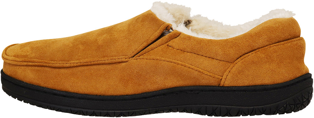 Norty Men's Faux Suede Twin Gore & Clog Slipper with Indoor Outdoor Sole