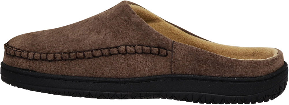 Norty Men's Faux Suede Twin Gore & Clog Slipper with Indoor Outdoor Sole