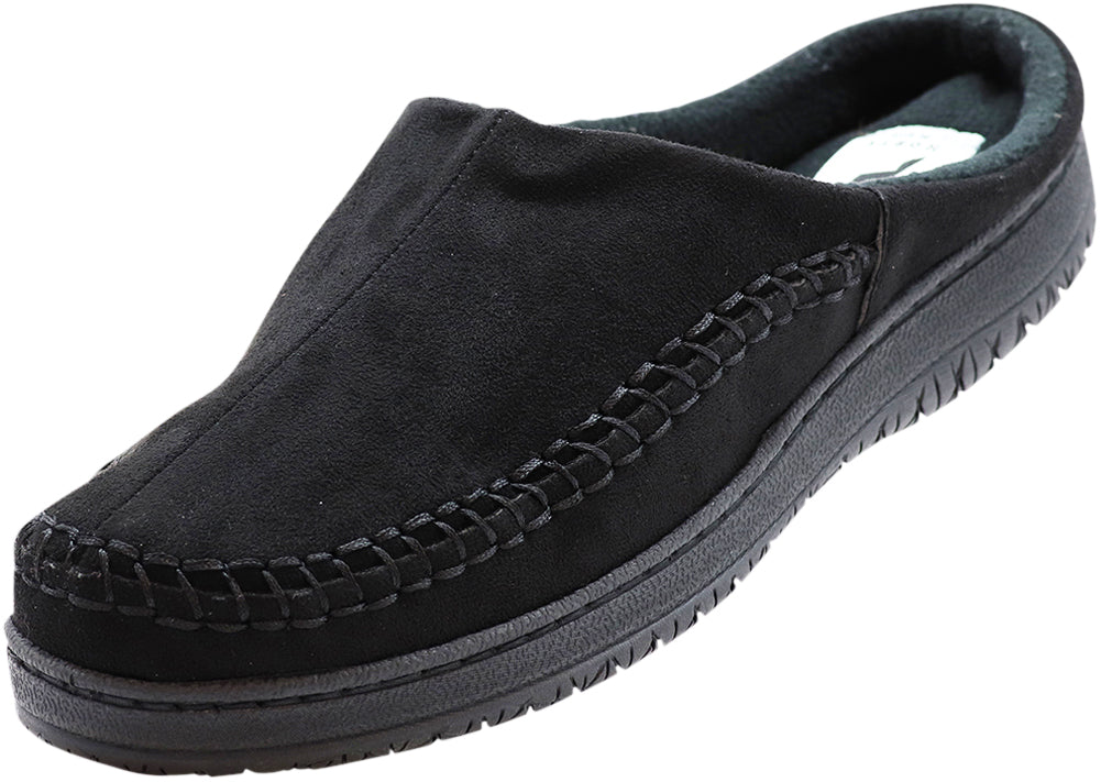 Norty Men's Faux Suede Twin Gore & Clog Slipper with Indoor Outdoor Sole