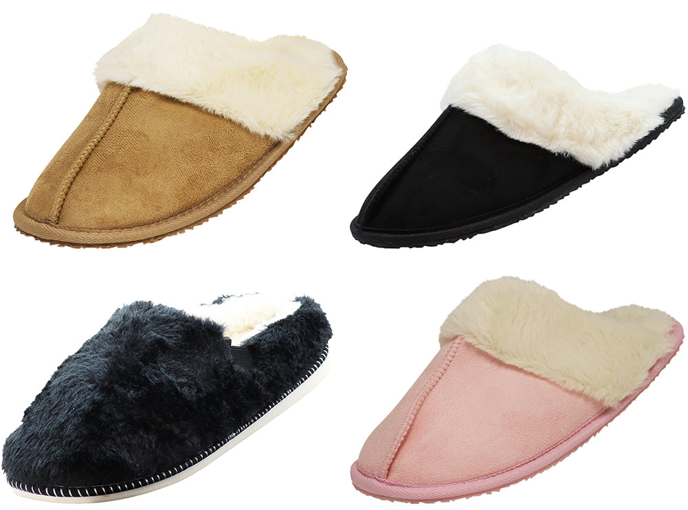 Norty Women's Mule Clog Slippers with Soft Plush Lining and Indoor Outdoor Sole