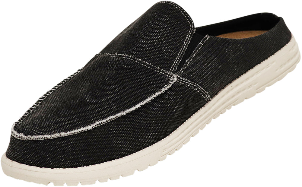 Norty Men's Canvas Slip On Clog Boat Slipper Shoe for Indoor Outdoor with Durable Sole