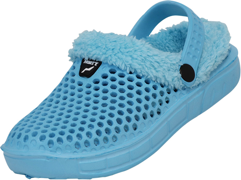 NORTY Unisex Children Boy's Girl's Kids Microfleece Faux Fur Lined Clog