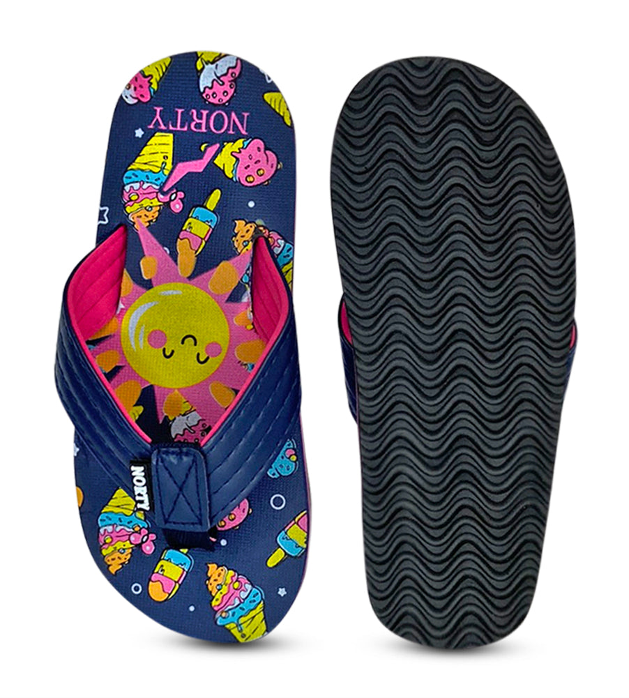 Norty Girl's Boy's Slip On Flip Flip Sandals For Beach, Pool or Everyday