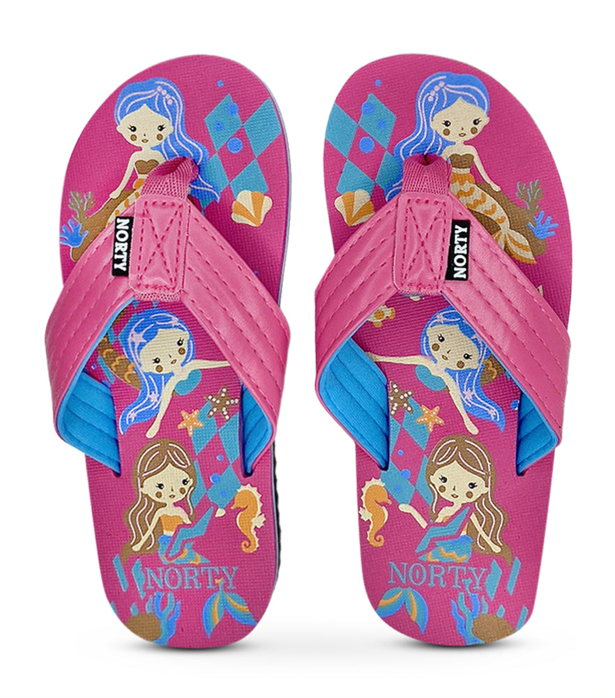 Norty Girl's Boy's Slip On Flip Flip Sandals For Beach, Pool or Everyday