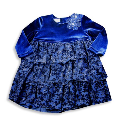 Jumpers - Little Girls Long Sleeve Velour Dress