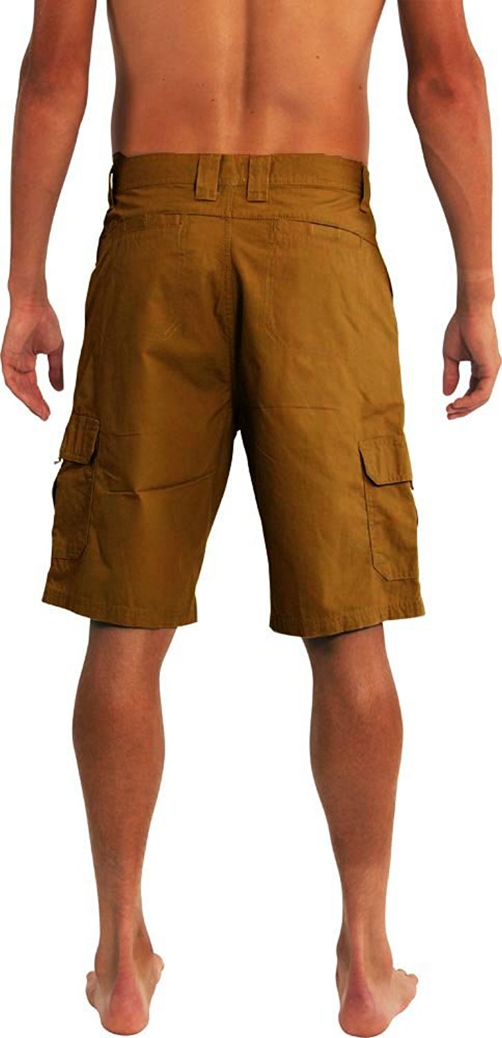 Norty Mens Premium Cargo Shorts - 100% Cotton Twill or Ripstop Fabric - 10-inch Inseam - 7 Colors