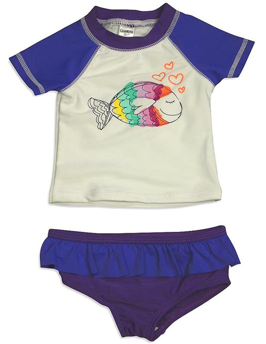 Osh Kosh B'gosh - Baby Girls 2 Piece Rashguard Swimsuit Set