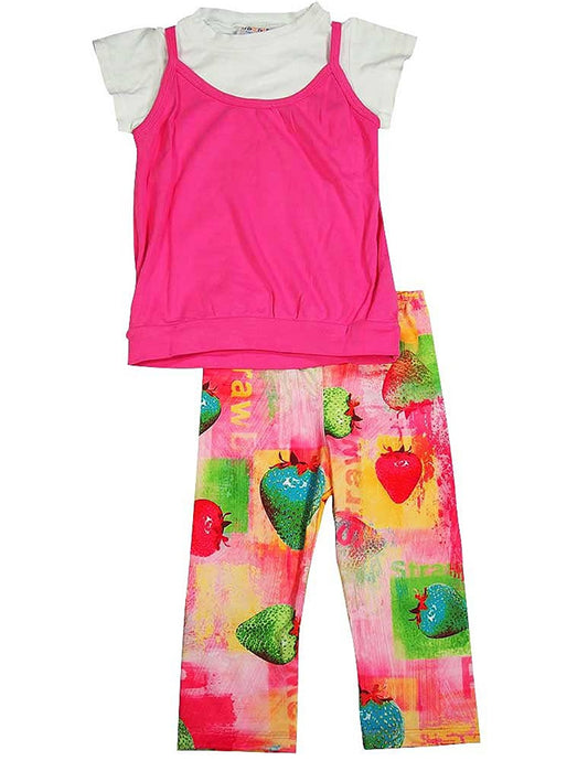 U Go Girl - Little Girls Short Sleeve Capri Set