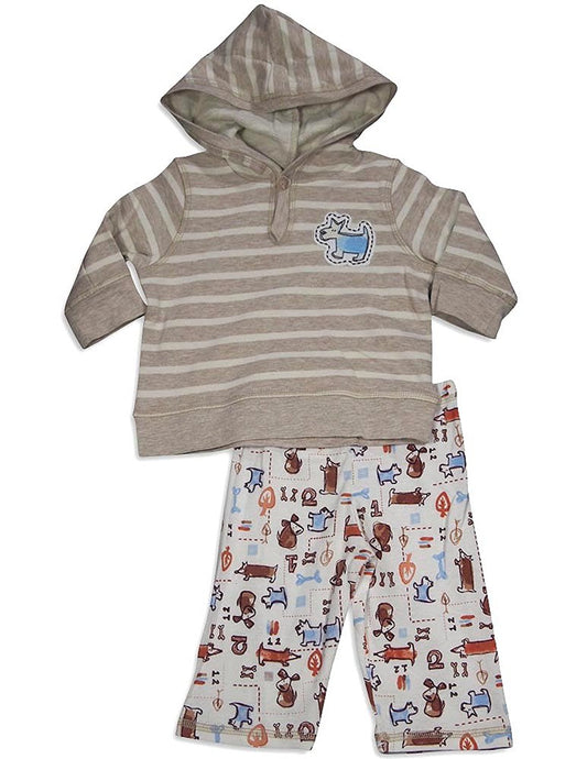 Pepper Toes - Baby Boys Long Sleeve Dog Hoody Pant Set