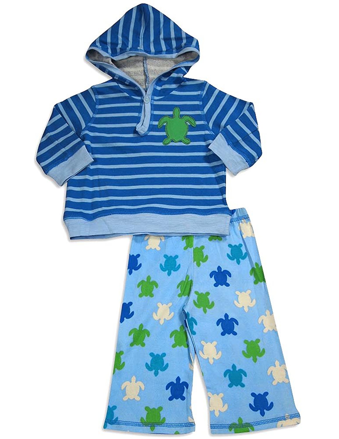 Pepper Toes - Baby Boys Long Sleeve Turtles Hoody Pant Set