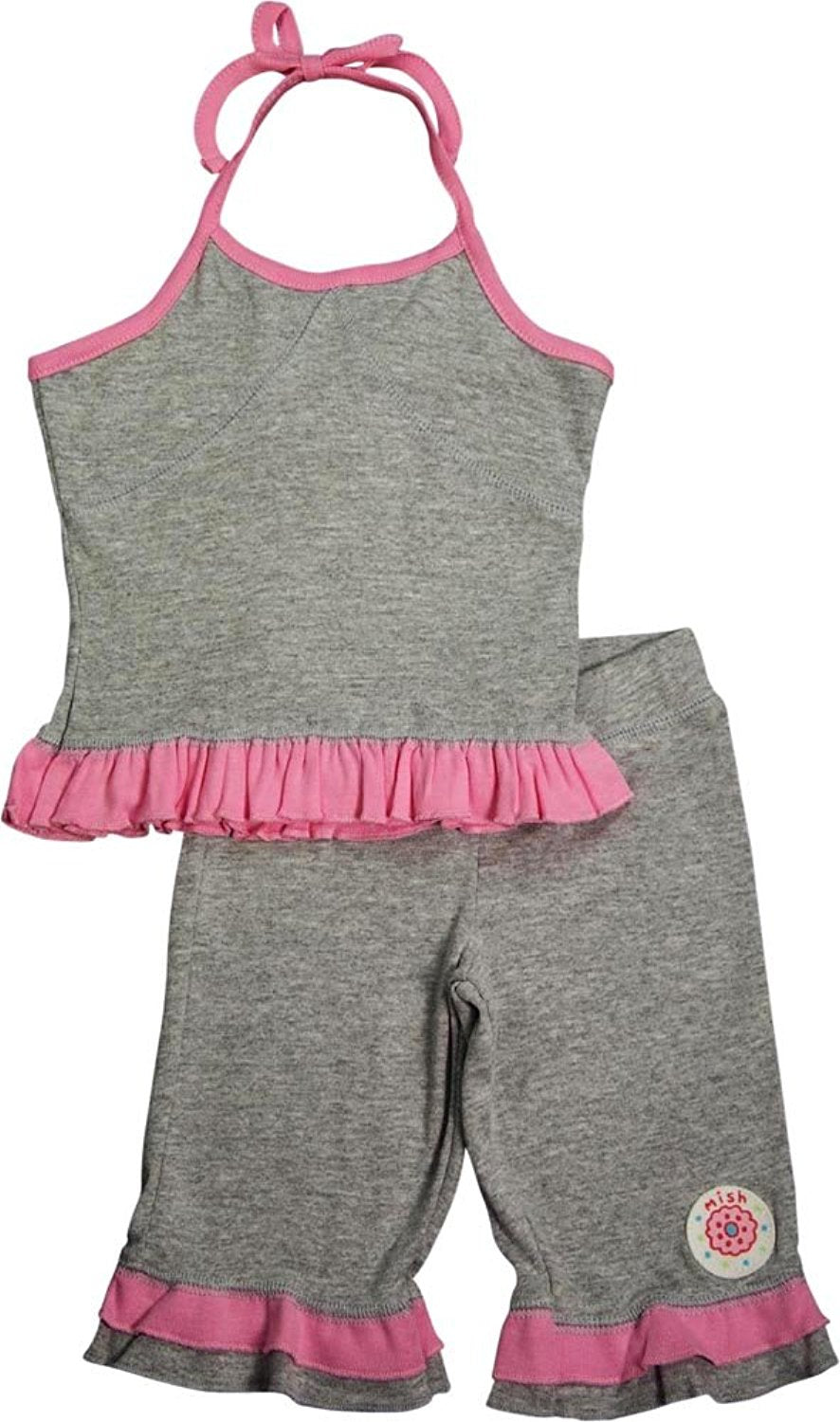 Mishmish - Little Girls 2 Piece Cotton Tank Capri Set - 4 Styles