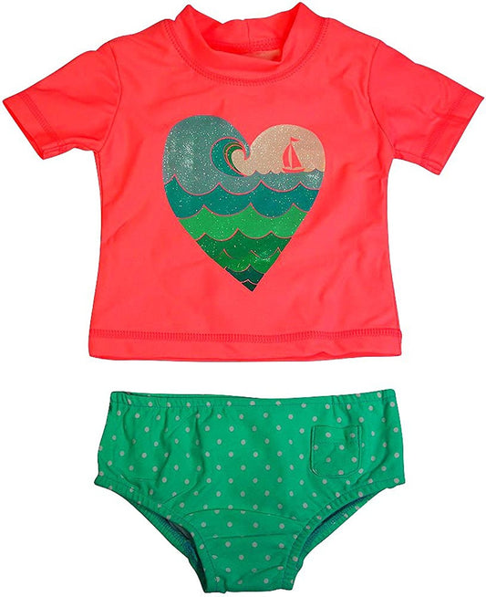 Carter's - Baby Girls 2PC Short Sleeve Rashguard Swim Set