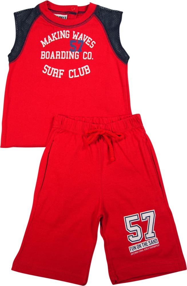 Mish Mish Baby Boys Infant Cotton Knit Sleeveless Tee Short Sets, 6220