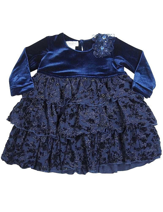 Jumpers - Baby Girls Velour Dress