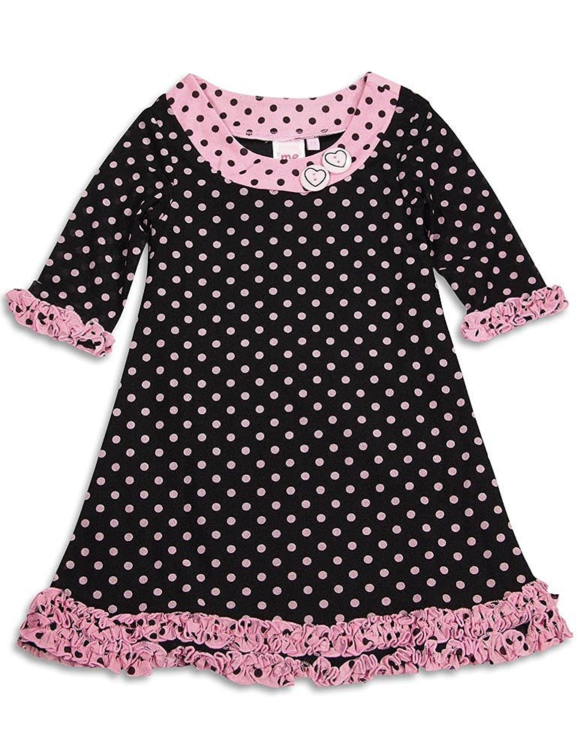 Me Me Me by Lipstik - Little Girls Long Sleeve Dress Asst Fabrics