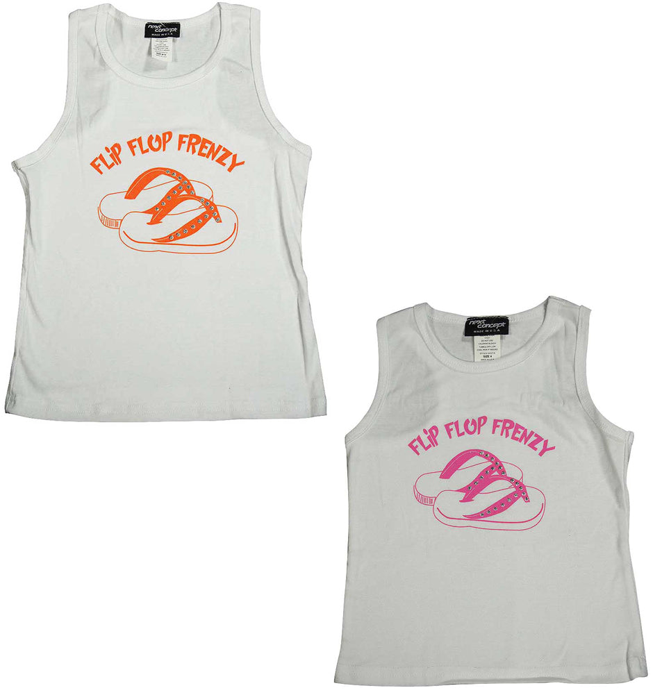 Next Concept Toddler Girls and Girls Flip Flop Racerback Tank Top